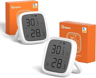 SONOFF SNZB-02D 2 Pack Zigbee LCD Temp Humidity Sensor with Battery
