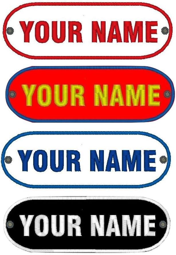 Personalised Oval Embroidered Name Iron On Patches Jeans Badge Club Biker Tags Labels[Small,Corduroy,Custom Colour]