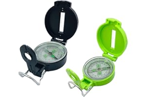 Lensatic Compass Hiking Backpacking Compass | Orienteering Compass Camping Navigation - Boy Scout Compass for Kids | Professional Field Compass for Map Reading - Best TurnOnSport Survival Gifts