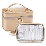 Kits de Maquillaje + Bolsa de Aseo Transparente + 7 ollas, contenedores, Botella