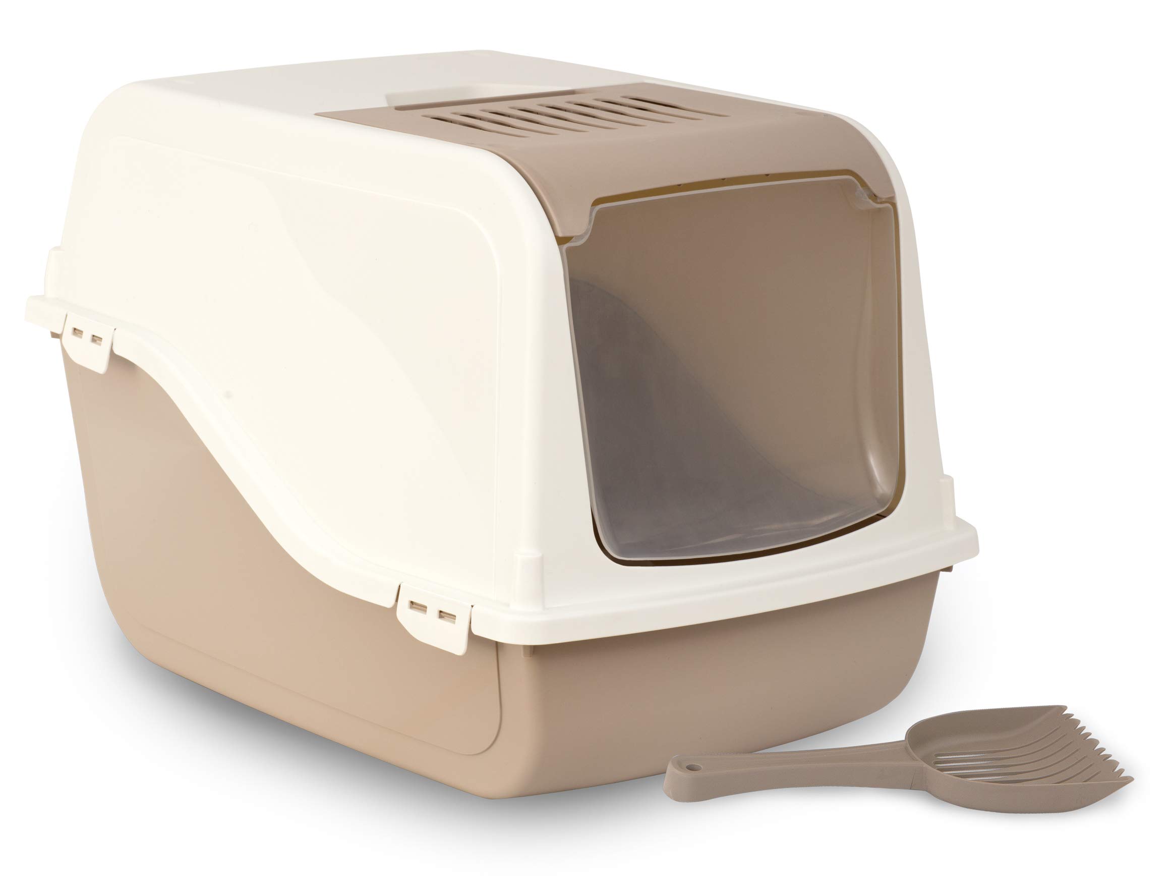 Rosewood Ariel Front Opening Cat Toilet, Litter Tray, Mocha, Large