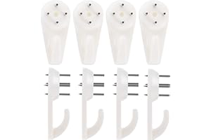 [60 Pack] Concrete Wall Hooks - PinCute Wall Picture Hangers with Invisible Nails, No Drilling Picture Hanging Hooks for Stucco, Cement Wall and More