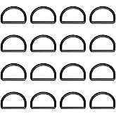 DEFANEX Metal D Ring - Zinc Alloy D Buckle Solid Welded Flat Dee Rings, for Hardware Bags Backpack Wallets Leather