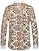 SSLR Men's Vintage Printed Button Down Casual Long Sleeve Shirt (Medium, Off-White)