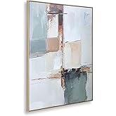 Signature Design by Ashley Trailport Modern Abstract Framed Wall Art, 50 x 40 Inches, White & Blue