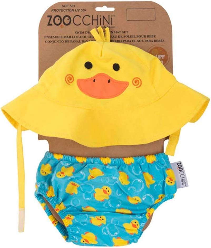 ZOOCCHINI Swim Nappy & Sun Hat Duck, 6 to 12 Months