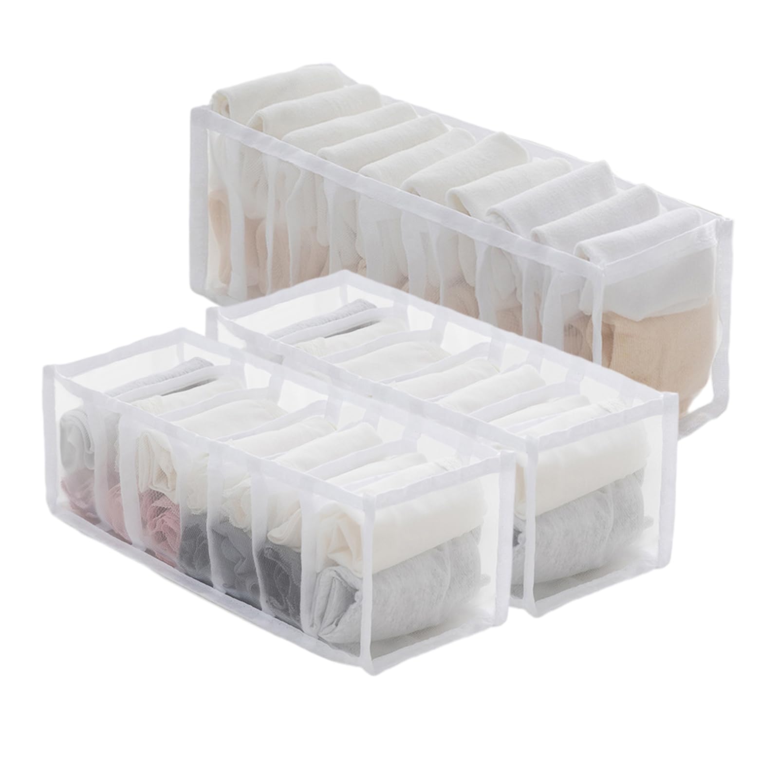 Plipdhy Underwear Drawer Organiser, 3 Pcs Underwear & Sock Organiser, Foldable Wardrobe Divider for Closet