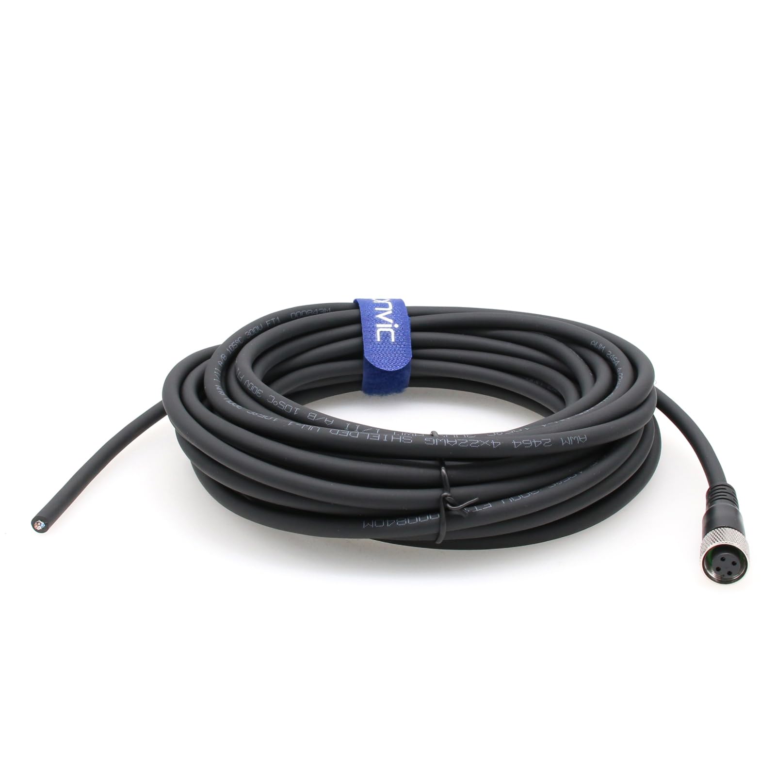 Eonvic Industrial M12 Female 4 Pin Connector Molded PVC Aviation Sensor Cable 10M/32.8ft