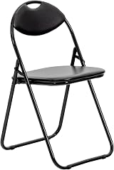 Harbour Housewares Black Padded Folding Chair 114kg Capacity