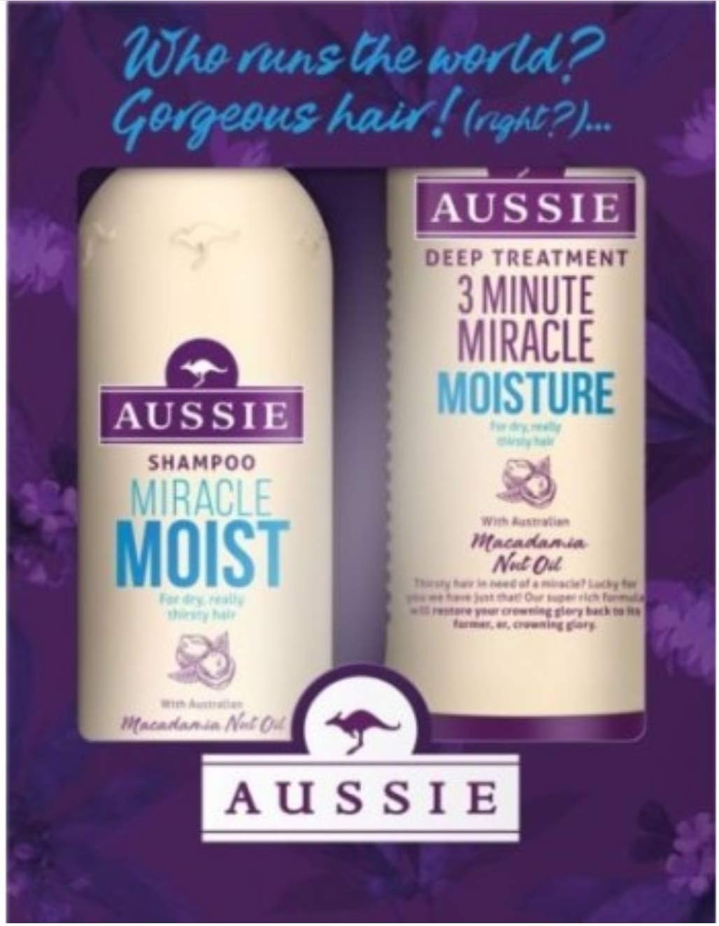 Aussie Hair Gift set with Miracle Moist Shampoo and 3 Minute Miracle MoistureTreatment