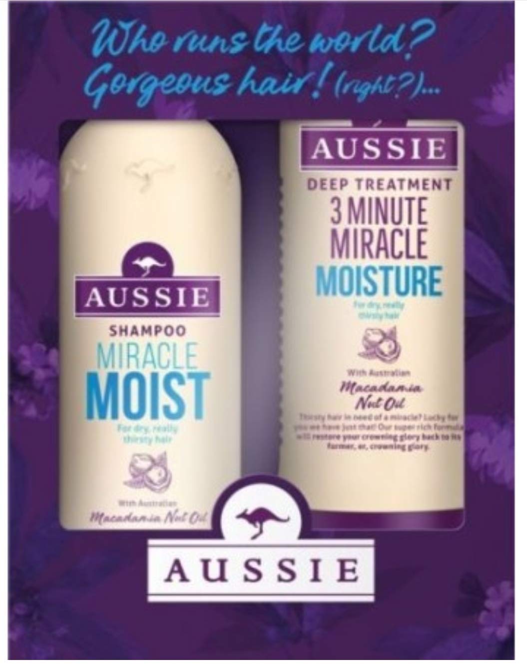 Aussie Hair Gift Set With Miracle Moist Shampoo And 3 Minute