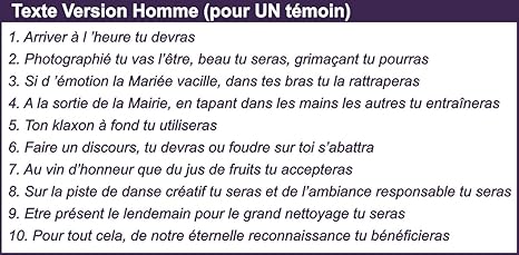 Les 10 Commandements Du Temoin De Mariage Version Homme Pour Le Temoin Du Marie Ou De La Mariee Cadeau Original A Faire Lors De La Demande Annonce Organisation Preparation Evjf