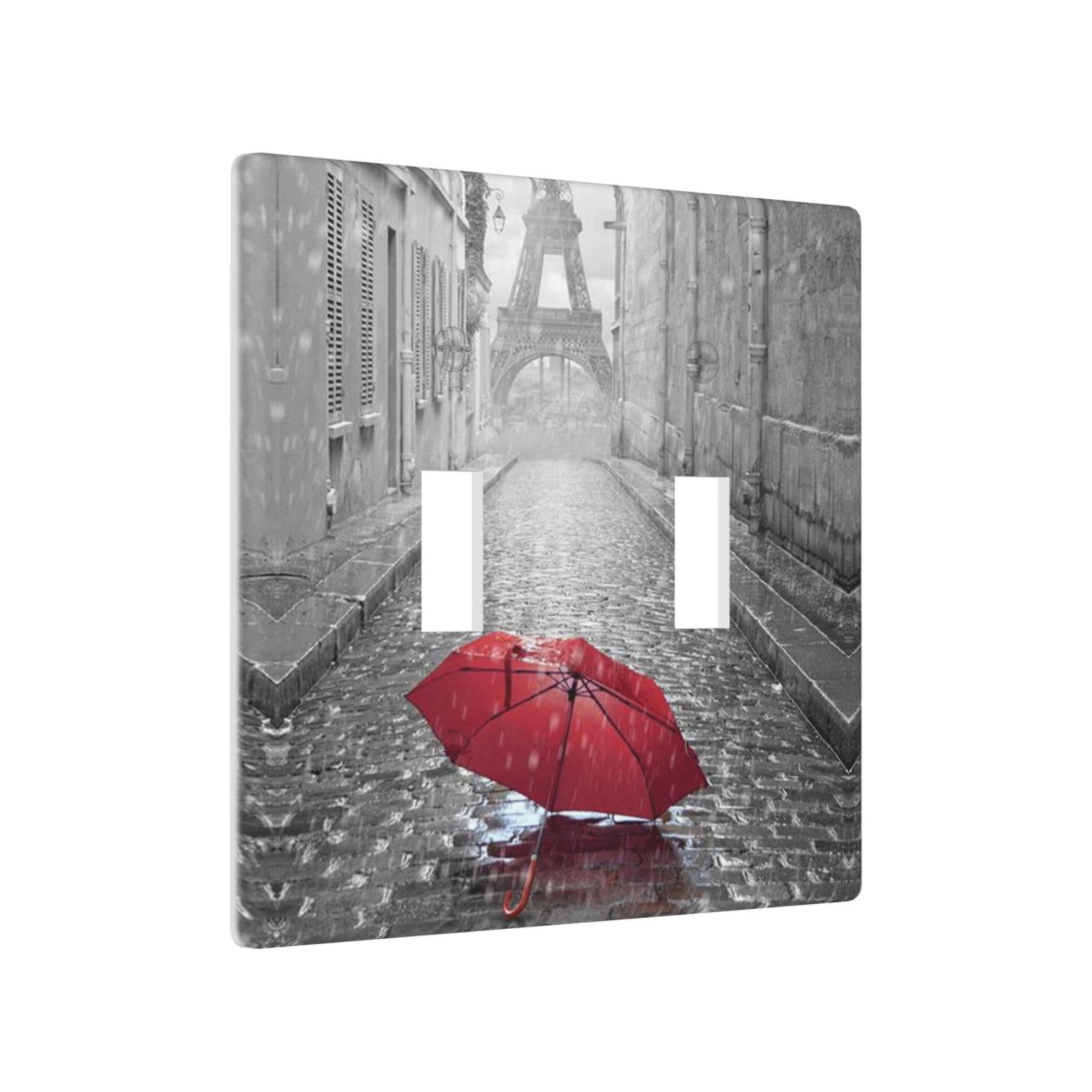 Red Umbrella Paris Tower Double Toggle Light Switch