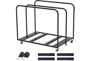 KOARDINK Folding Table Cart, Table Dolly With Braking Caster To Store And Move Folding Round Table Heavy Duty Panel Dolly For 10 Table Capacity With Gift - Tie-Down Staps And EVA Mats Easy To Roll And Assemble