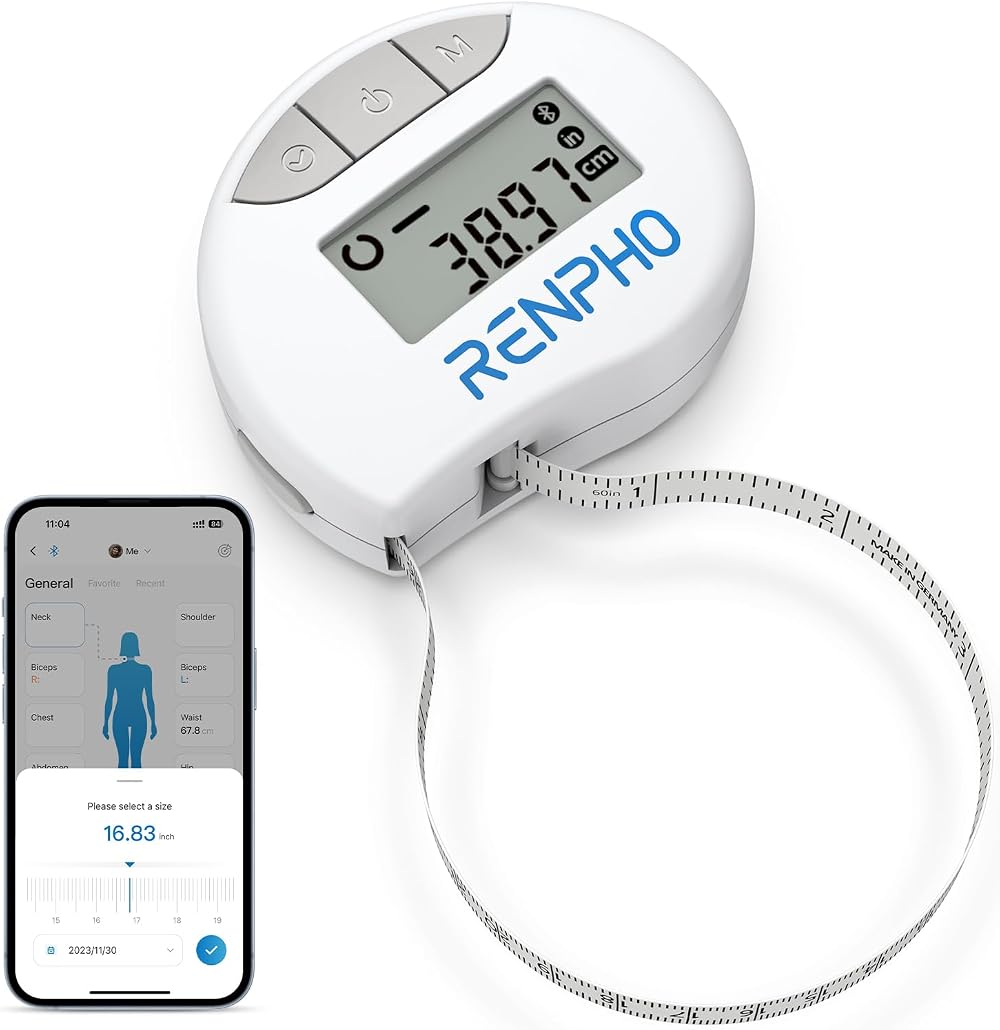 RENPHO Smart Body Tape Measure 59in/150cm for Weight Loss & Fitness