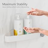 Sotfamily 4 Packs Corner Shower Caddy No Drill Adhesive Rust Free Plastic White view 3