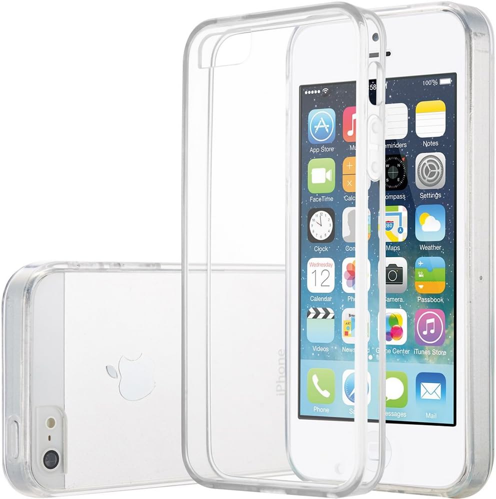 iPhone SE Case, iPhone 5S Case, GearDawn [PC + TPU] Transparent Ultra-Slim Protective Light-Weight Shock-Absorption TPU Bumper and Anti-Scratch [Crystal Clear] Back for Apple iPhone SE/5/5S (Clear)