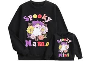 WINIODER Mommy and Me Matching Outfits Mama and Mini Long Sleeve Crewneck Sweatshirt Halloween Mother Baby Matching Clothes