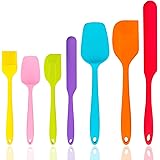 Silicone Spatula Set of 7, P&P CHEF Heat-Resistant Rubber Spatula Kitchen Utensils Set for Non-stick Cooking Baking Decoratin
