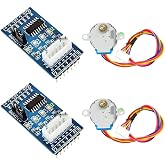 DEVMO 2set 28BYJ-48 Geared Stepper Motor DC 5V + ULN2003 Driver Test Module Board Compatible with Ar-duino