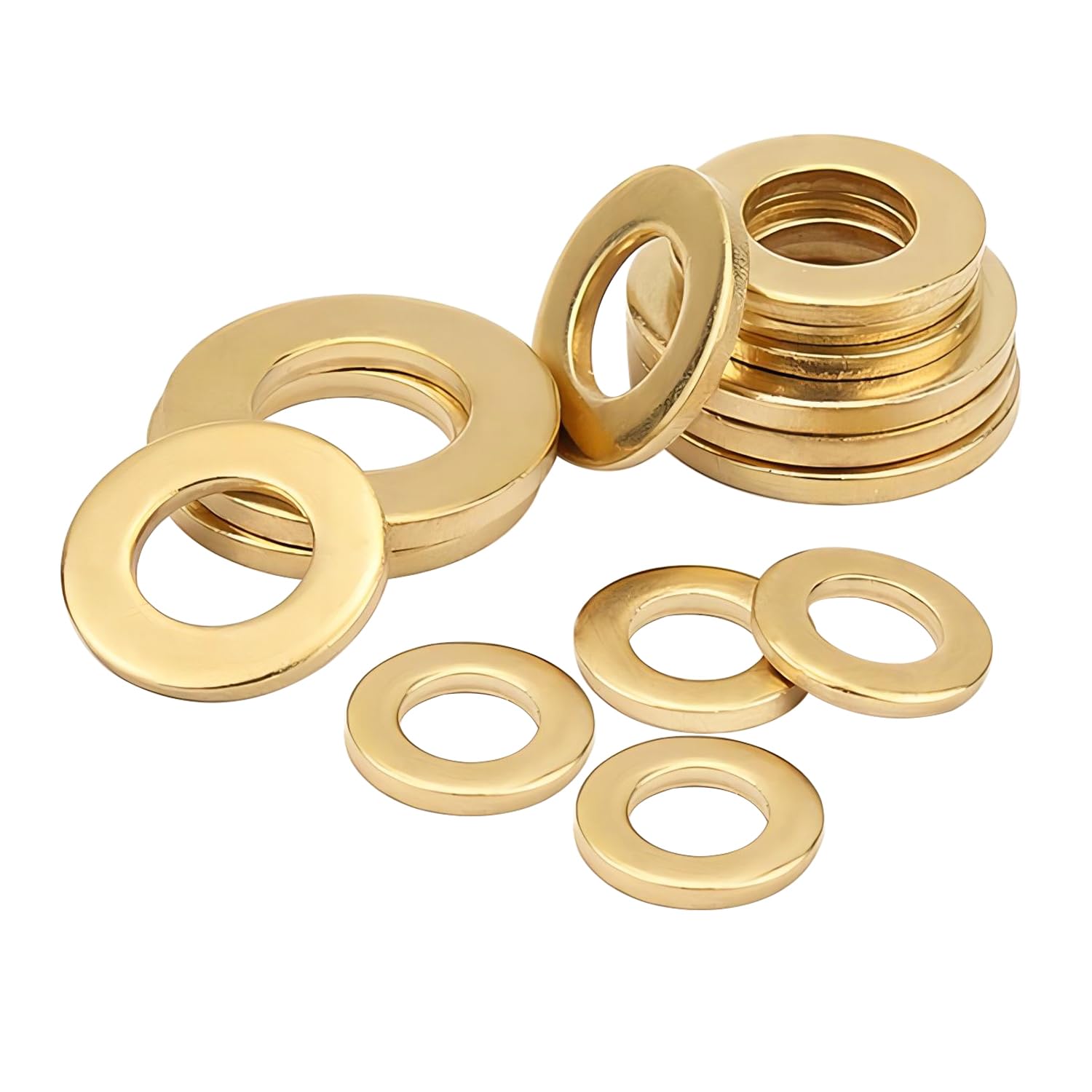 Qrity Brass Flat Washer, 20PCS M12 x 24mm Round Seal Washer Spacer, O Ring Washers, Sealing Gasket Washers for Screws — image 1