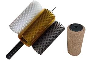 Generic Ski Brush Kit Rotary Brush Snowboard Maintenance Cleaning Professional Ski Waxing Brushes with Shaft Handle Cover