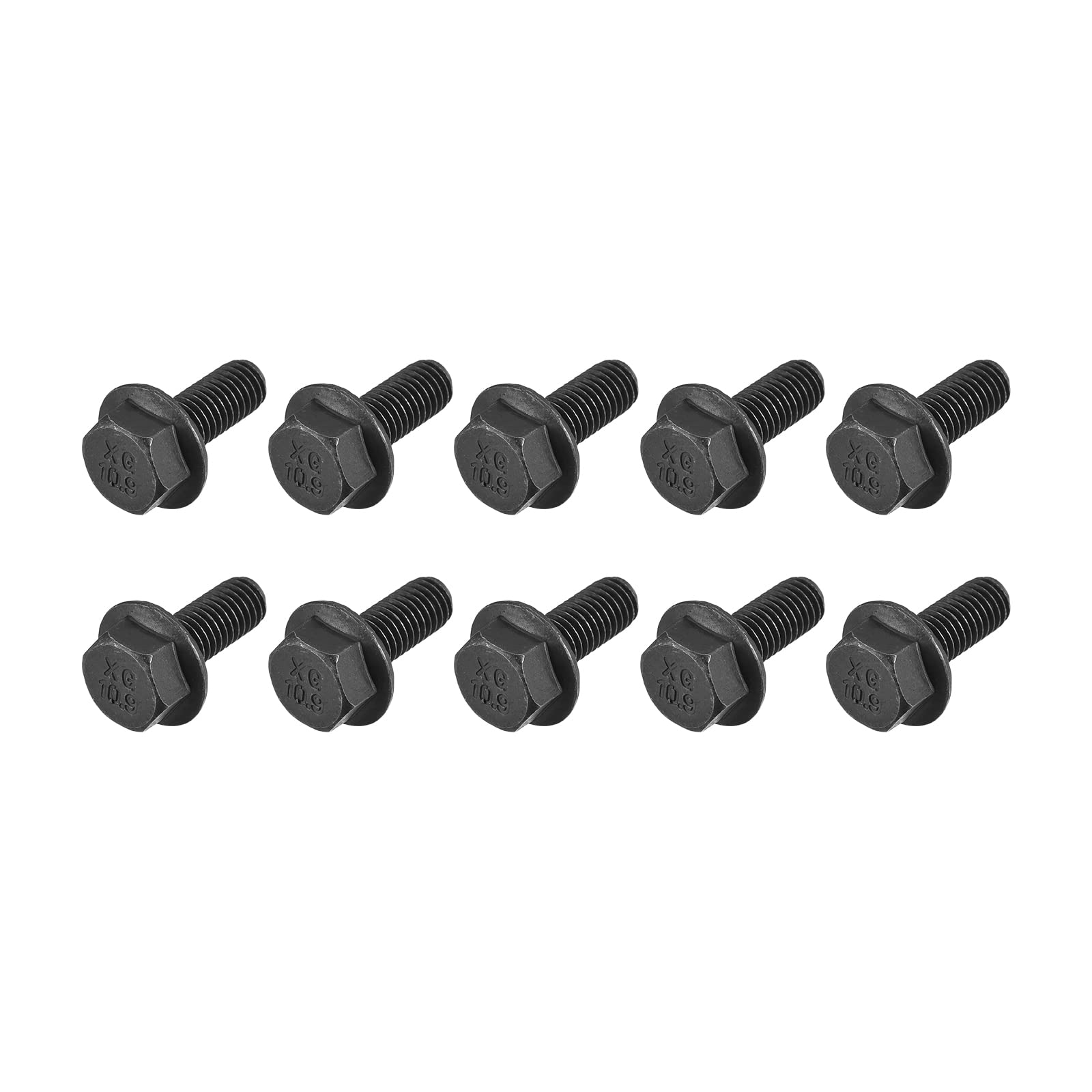 METALLIXITY Flanged Hex Head Bolts (M8x20mm) 20pcs, Hexagon Serrated Flange Bolt Fully Thread Screw - for House Construction Hardware Fasteners — image 1