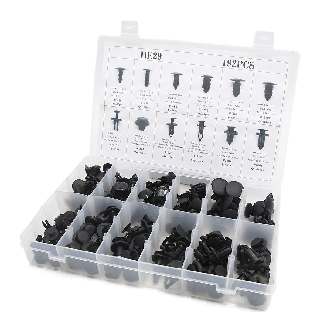 10pcs 7mm Black Hole Clips Plastic for Car Door Panels Push Type Rivet Bumpers