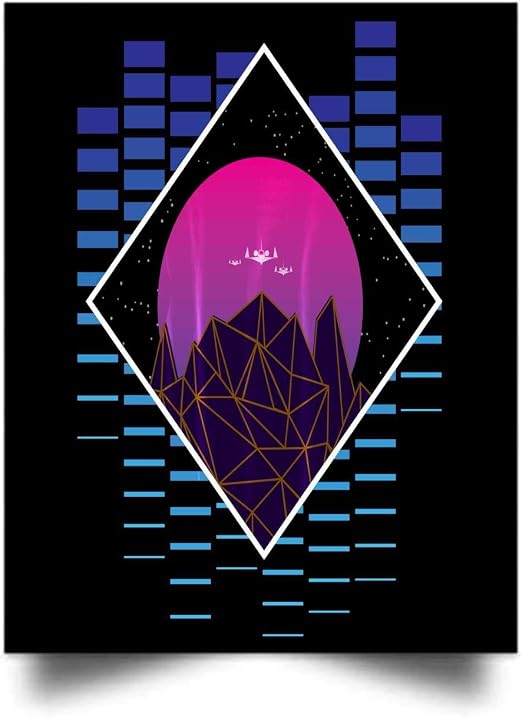 Amazon Com Macknessfr Outrun Synthwave Vaporwave Aesthetic Wall Art Print Poster Home Decor 17x22 Posters Prints