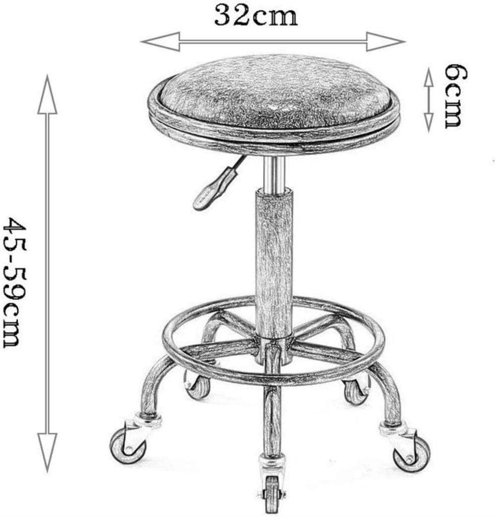 PLLP Bars, Cafes, Restaurant Chairs,Chair Bar Stool Retro Beauty Stool Salon, Tattoo, Spa Stool Hydraulic Lift Swivel Bar Stool Counter Work Stool 360 ° Roller 2 Colors,Blue: Home Improvement