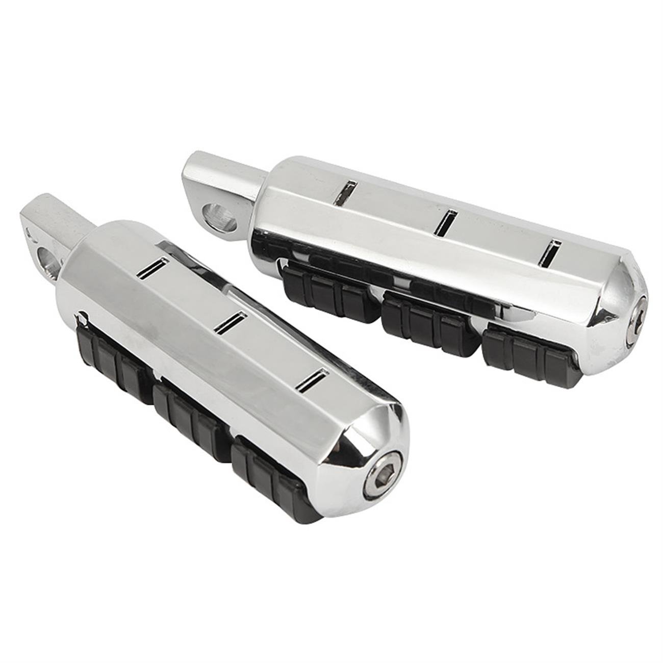 INNOGLOW Motorcycle Foot Pegs Footrest Aluminum Black Rubbe Anti
