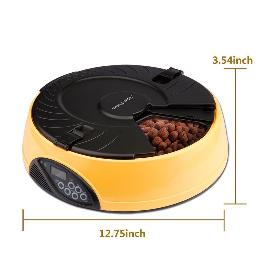 Triple Tree Automatic Dog Feeder 6 Meals Programmable Timer