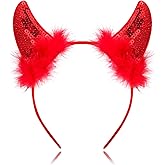 OIWLCI Red Devil Horns Headband, Halloween Headbands for Women, Devil Ears Costume Accessories for Halloween Cosplay Party Adults (Red 2)