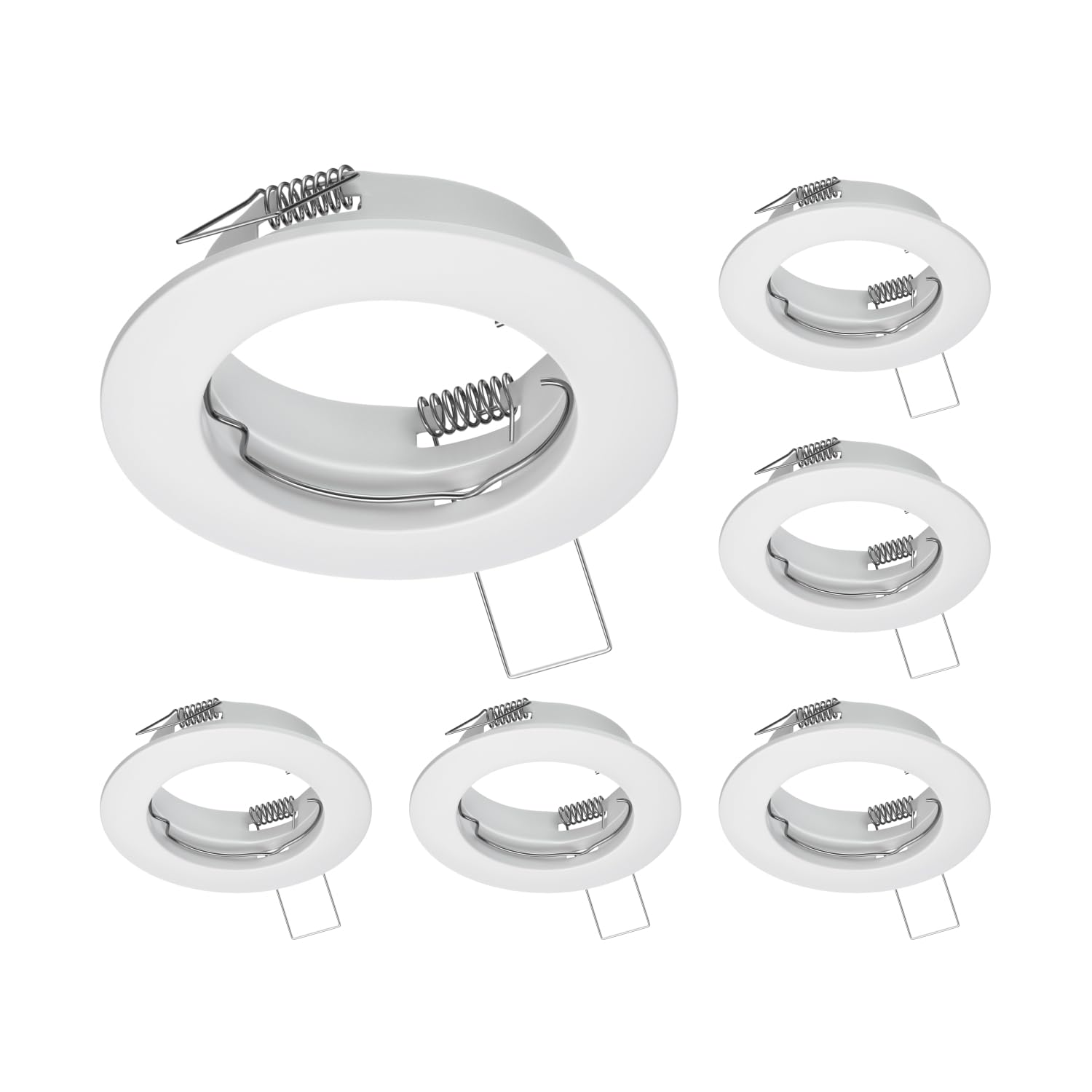 ledscom.de 6 pcs. recessed Ceiling Frame Fere, Round, White matt