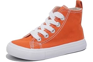 OPOEE Boys & Girls High Top lace-up Kids' Espadrcanvas Shoes Back-to-School Season Little White Shoes Teen Classic Kids' Sneakers Tennis Shoes Baby Skate Shoes