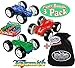 Toysmith Double Sided Stunt Flip Cars (Friction Powered) Party Set Bundle with Exclusive 