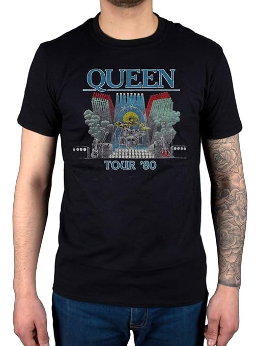 Official Queen Tour 80 TShirt Amazon.co.uk Clothing