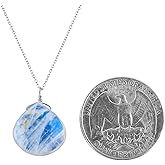 InfinityGemsArt Moonstone Pendant Necklace for Women, June Birthstone, Natural Gemstone Cabochon, Dainty Handmade Jewelry, Chakra Energy Healing Crystals, 925 Sterling Silver Chain 20 inch