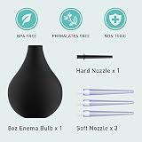 TopQuaFocus 8oz Enema Bulb Kit with 4 Replaceable Nozzles Silicone view 3