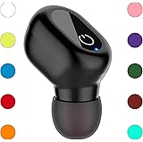 Single Waterproof Bluetooth Earbud - Smallest Wireless Earbud Earpiece Headset Headphone Earphone Car Headset with HD Microphone for iPhone Android and More(One Pcs)-Black