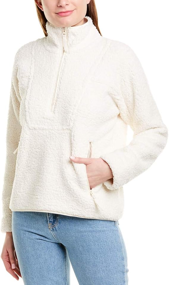 Vince Womens Sherpa 1/2Zip Pullover, Xs, White at Amazon Women’s Clothing store
