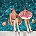 Ovinm 47 Inch Strawberry Donut Inflatable Pool Float - Including 2 Pieces Donut Inflatable Drink Floats and 1 Piece Air Pump Inflator (Strawberry Donut)
