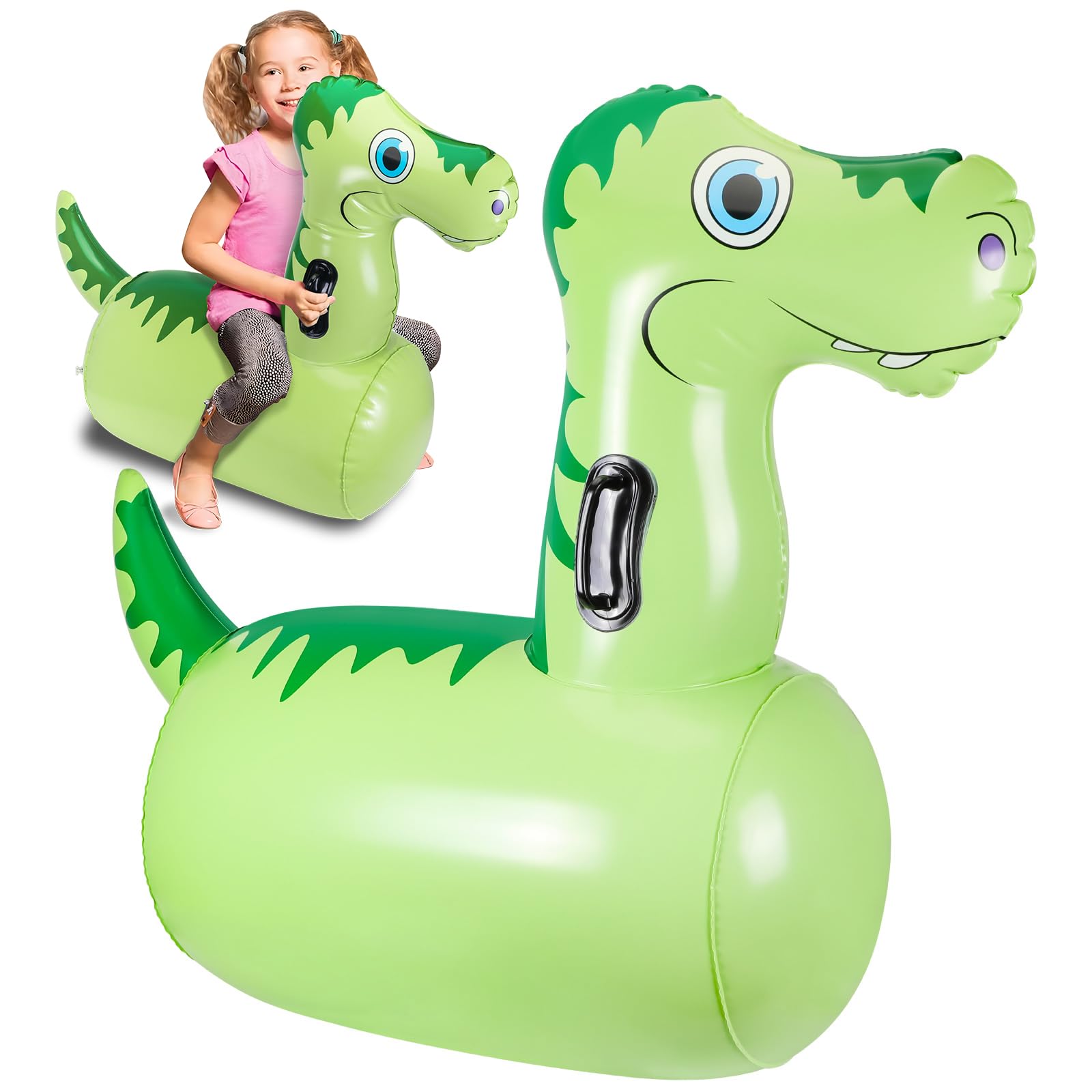 Yellcetoy Large Bouncy Hopper Inflatable Hopping Dinosaur Bouncer,Fun Outdoor Toys,Supports Up to 200 Pounds, Ages 5 and Up