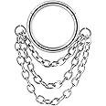 FLOGWE 16G 316L Hinged Septum Ring Dangle Chain Nose Ring Surgical Steel Daith Earrings Conch Daith Rook Tragus Piercing Jewelry Small Hoop Earring