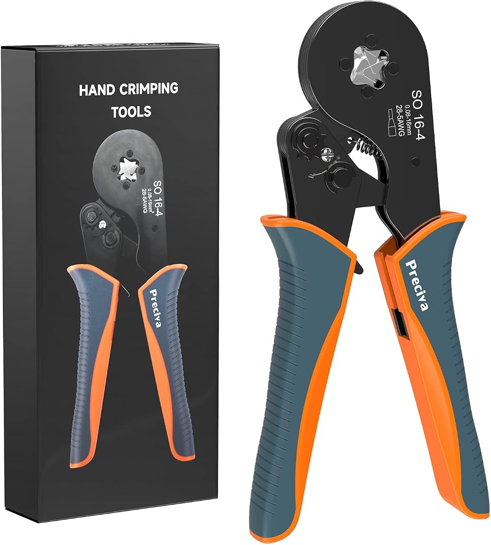 Preciva Ferrule Crimping Tool 0.08-16mm² AWG 28-5 Self-Adjusting Ratchet