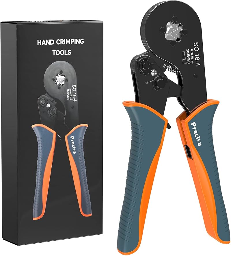 Preciva Ferrule Crimping Tool 0.08-16mm² AWG 28-5 Self-Adjusting Ratchet