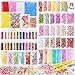 Slime Supplies Kit, 72 Pack Slime Stuff Charms Include Floam Balls, Glitter, Cake Flower Fruit Slices, Fishbowl Beads, Shell, Slime Accessories for DIY Slime Making, Slime Party Decoration