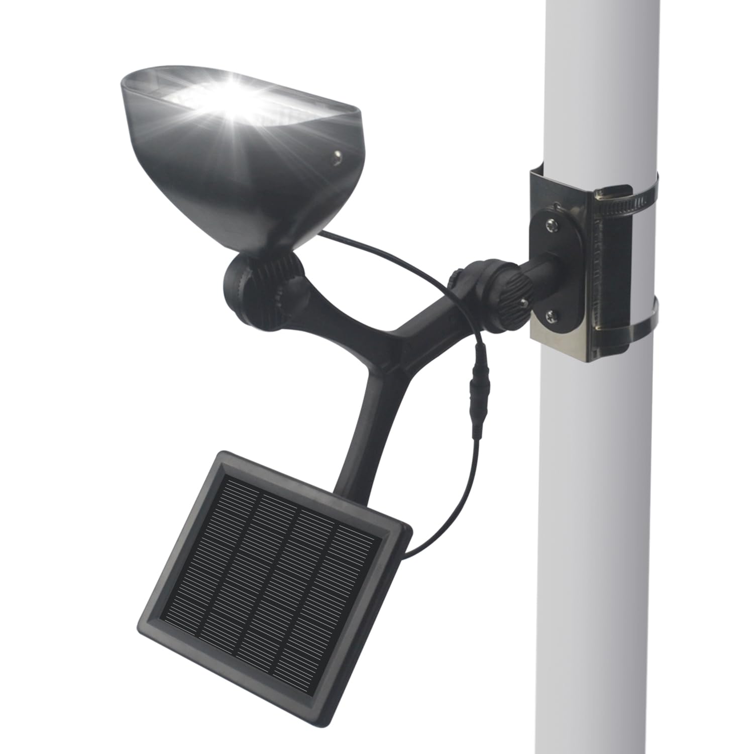 Photo 1 of enrybia Solar Flag Pole Light Outdoor Dusk to Dawn, 6 Super Bright LED Flagpole Light Solar Powered, Metal Clamp Fit 2” to 6” in Diameter Flagpoles IP65 Waterproof Brightest American Flag Lights