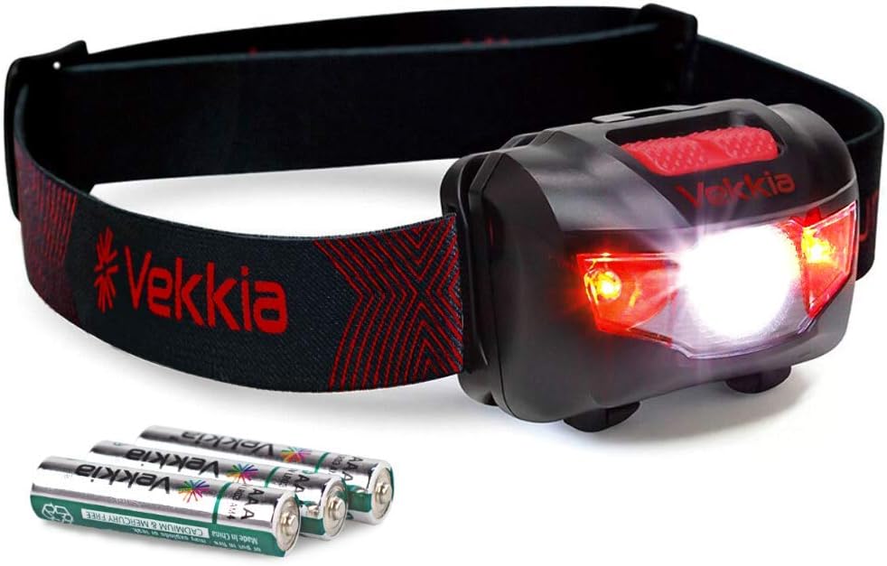 Ultra Bright CREE LED Headlamp - 160 Lumens, 5 Lighting Modes, White & Red LEDs, Adjustable Strap, IPX6 Water Resistant. Great For Running, Camping, Hiking & More. Batteries Included - - 