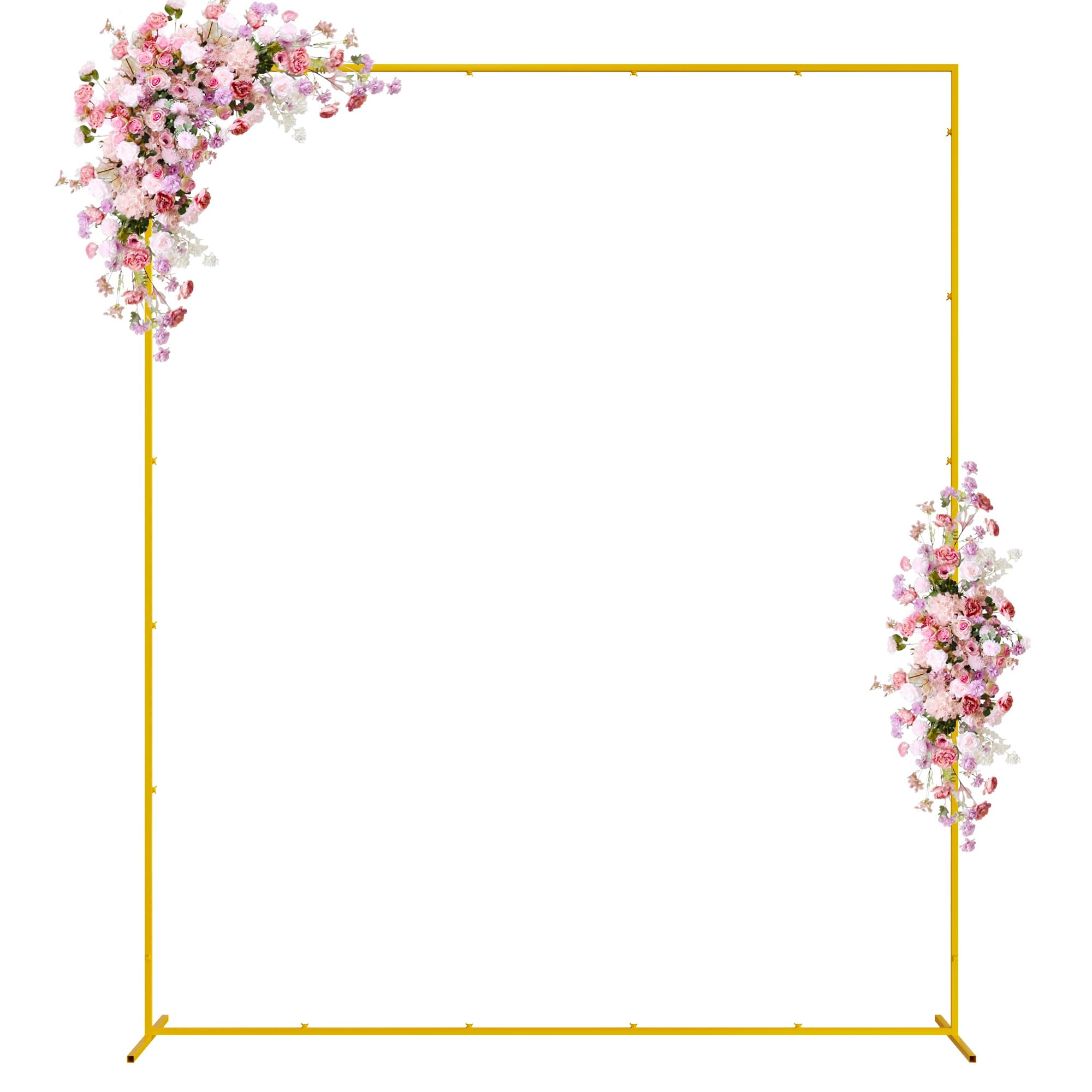 Photo 1 of Wokceer Wedding Arch Backdrop Stand Square 7.2 x 6 FT Wedding Arches for Ceremony Metal Balloon Arch Frame for Wedding Birthday Party Garden Arbor Anniversary Event Decor